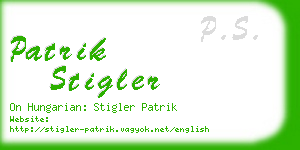 patrik stigler business card